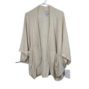 Athleta Nirvana Cocoon Wrap Cardigan In Oatmeal With Pockets Large NEW